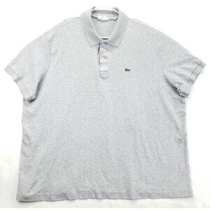 Lacoste Polo Shirt 4XL Gray 100% Cotton Short Sleeve Regular Fit Golf
